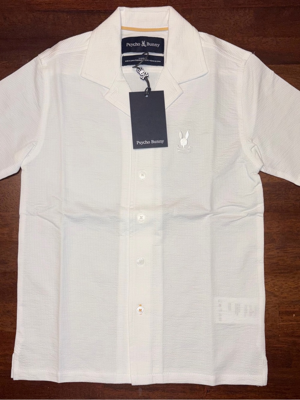 Psycho Bunny Jayme knit seersucker Cabana Collared shirt sz 5-6 NWT